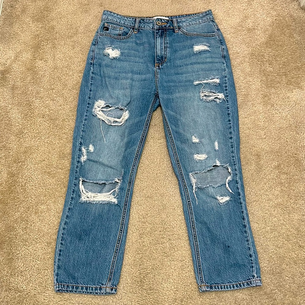 Kancan High Rise Distressed Boyfriend Jeans main image 1